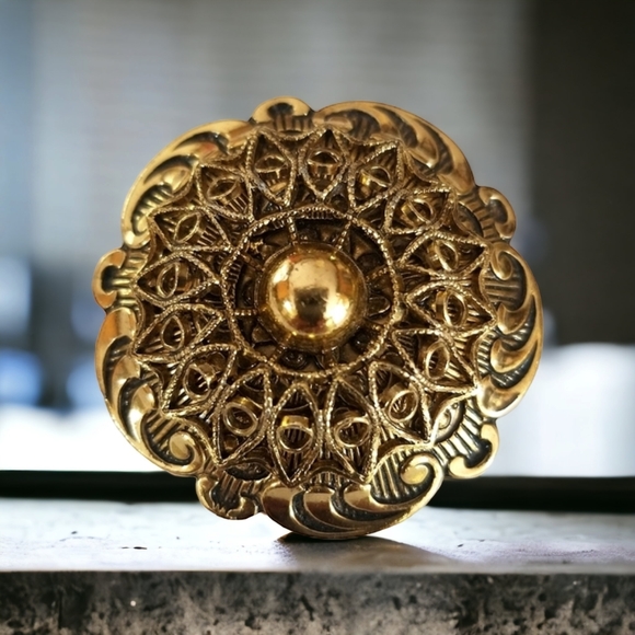 Vintage Mid Century West Germany Gold Tone Scarf Clip - Picture 3 of 12